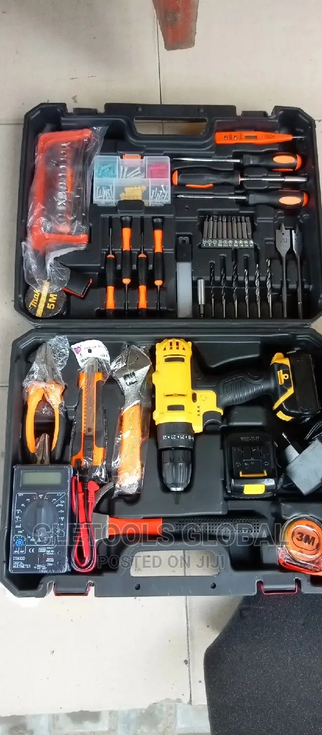 Home Set Tools Box With Battery Drilling