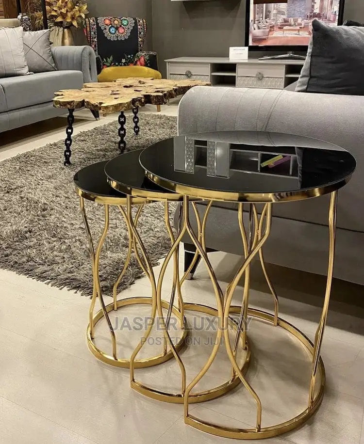3 in 1 Glass Top Side Table