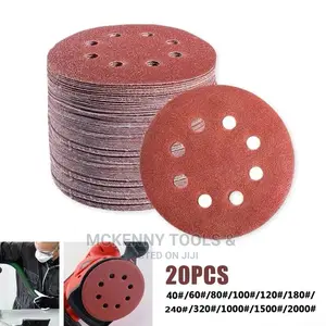 20pcs 5 Inch 125mm Round Sandpaper 8 Hole Sanding Discs Hook