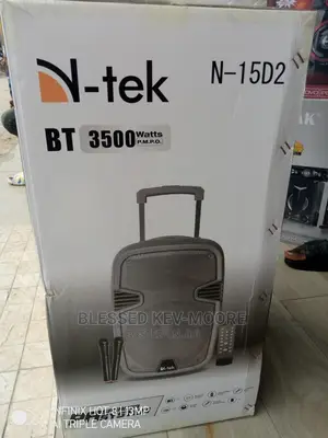 N-Tek 15" Rechargeable Public Address With BT 2 Microphone