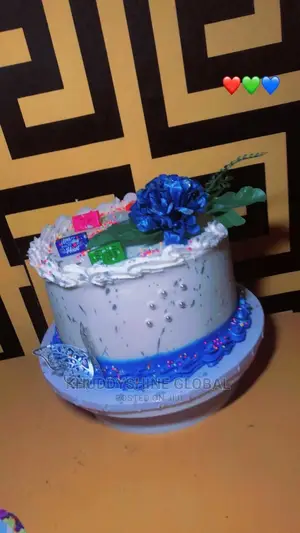 Royal Blue Cake Design Birthday Cake