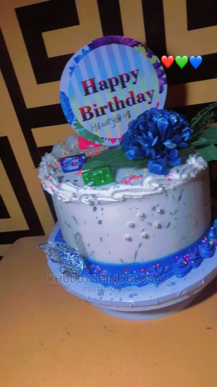 Royal Blue Cake Design Birthday Cake