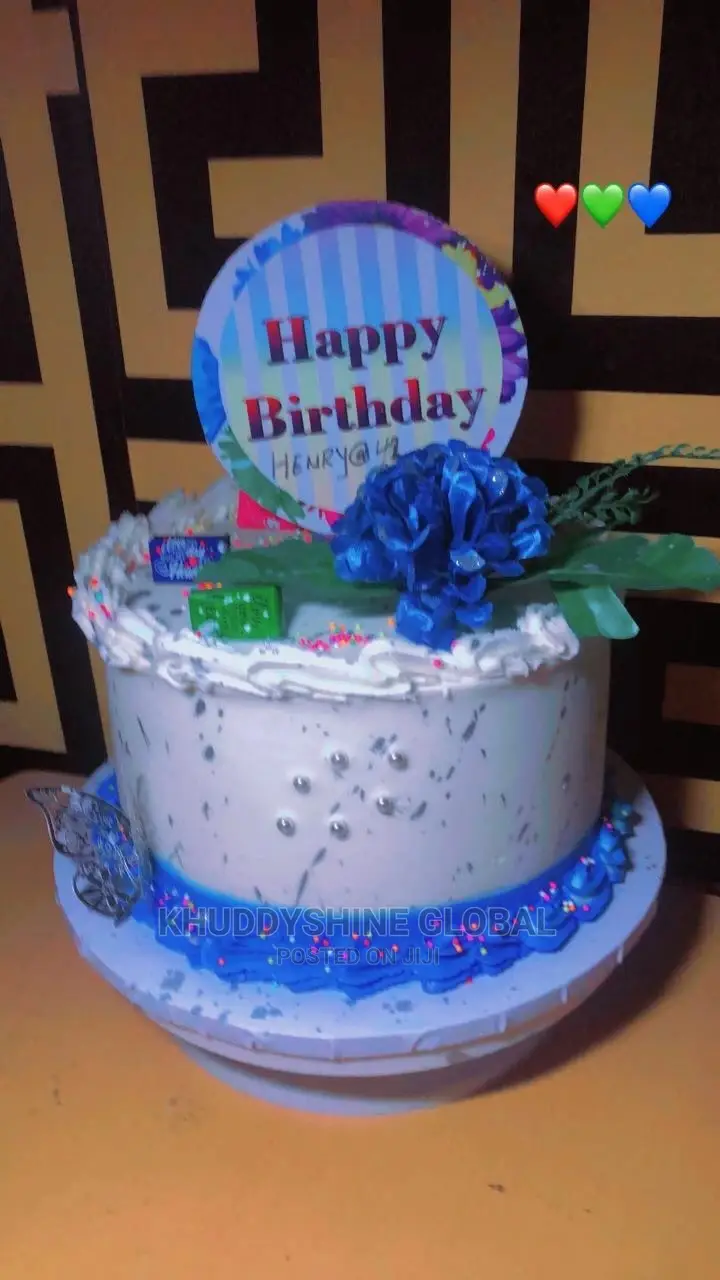 Royal Blue Cake Design Birthday Cake