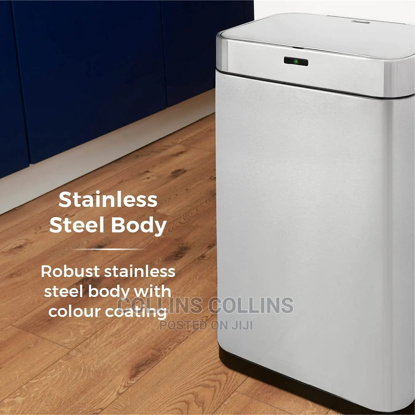 Tower T838001S 75L Rectangular Sensor Bin, Stainless Steel