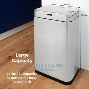 Tower T838001S 75L Rectangular Sensor Bin, Stainless Steel