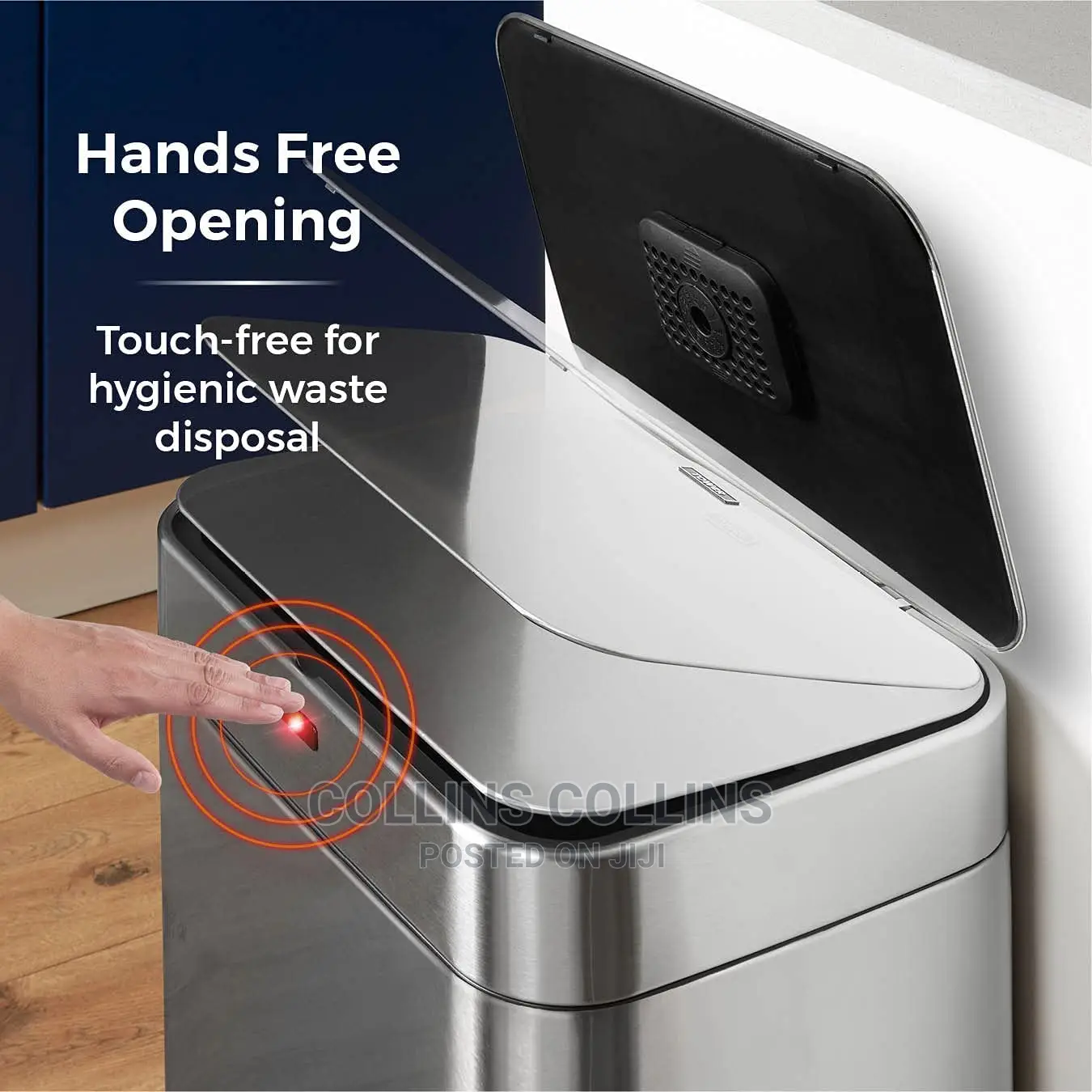 Tower T838001S 75L Rectangular Sensor Bin, Stainless Steel