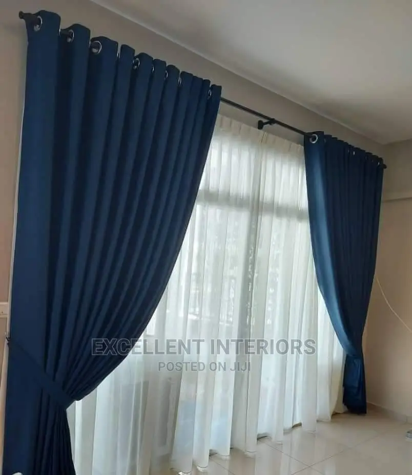 Plain Blue Turkey Curtain.