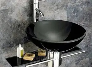 Black Glass Dining Wash Hand Basin.