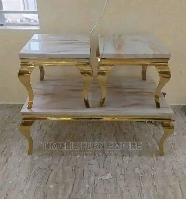 Classic Marble Centre Tables With Two Side Tablehigh Quality
