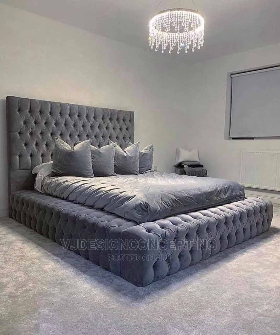 Quality High Back Rest Padded Bed Frame.