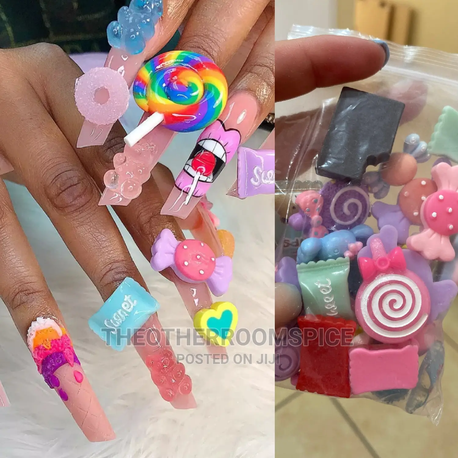 10pc 3D Candy Nail Design Accessories
