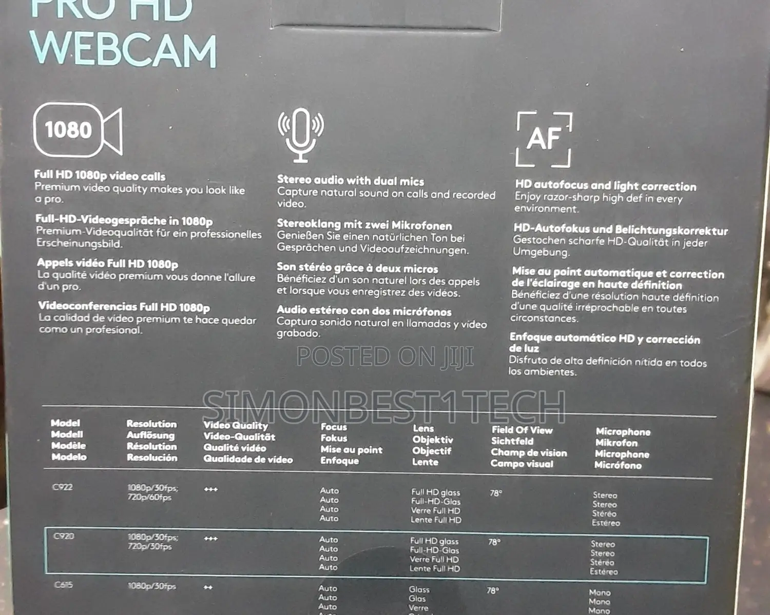 Logitech C920 Pro Hd Webcam