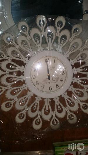 Designer Silver Battery Wall Clock.