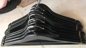 Neat Black Wooden Clothes Hangers