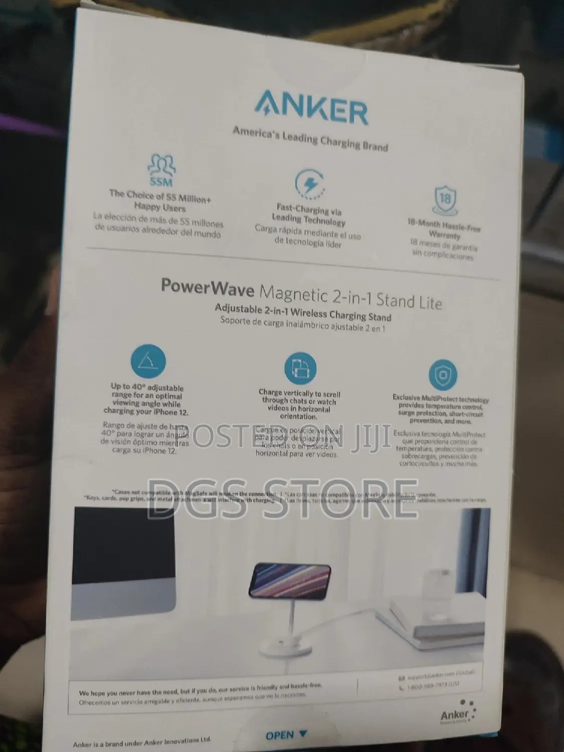 Anker Power Wave 2in1 Magnetic Wireless Charging Stand Lite