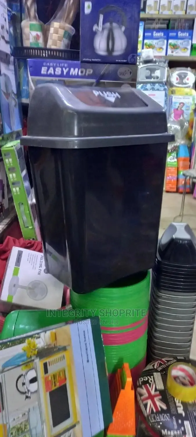 Assorted Plastic Waste Bin 40 Litres With Swing Cover