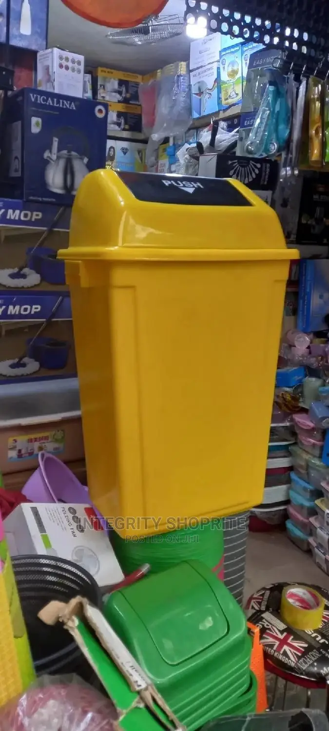 Plastic Waste Bin With Swing Cover- 60litres