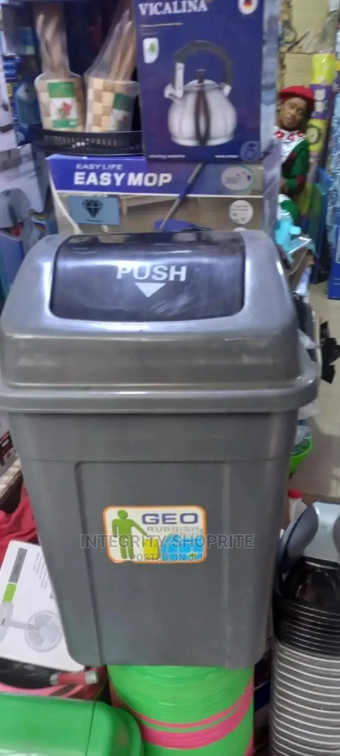 Plastic Waste Bin With Swing Cover- 60litres
