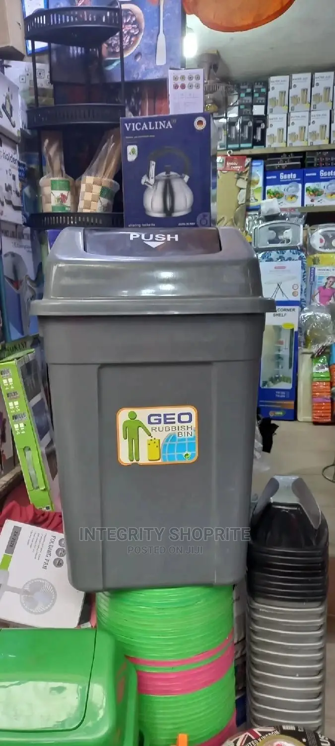 Plastic Waste Bin With Swing Cover- 60litres