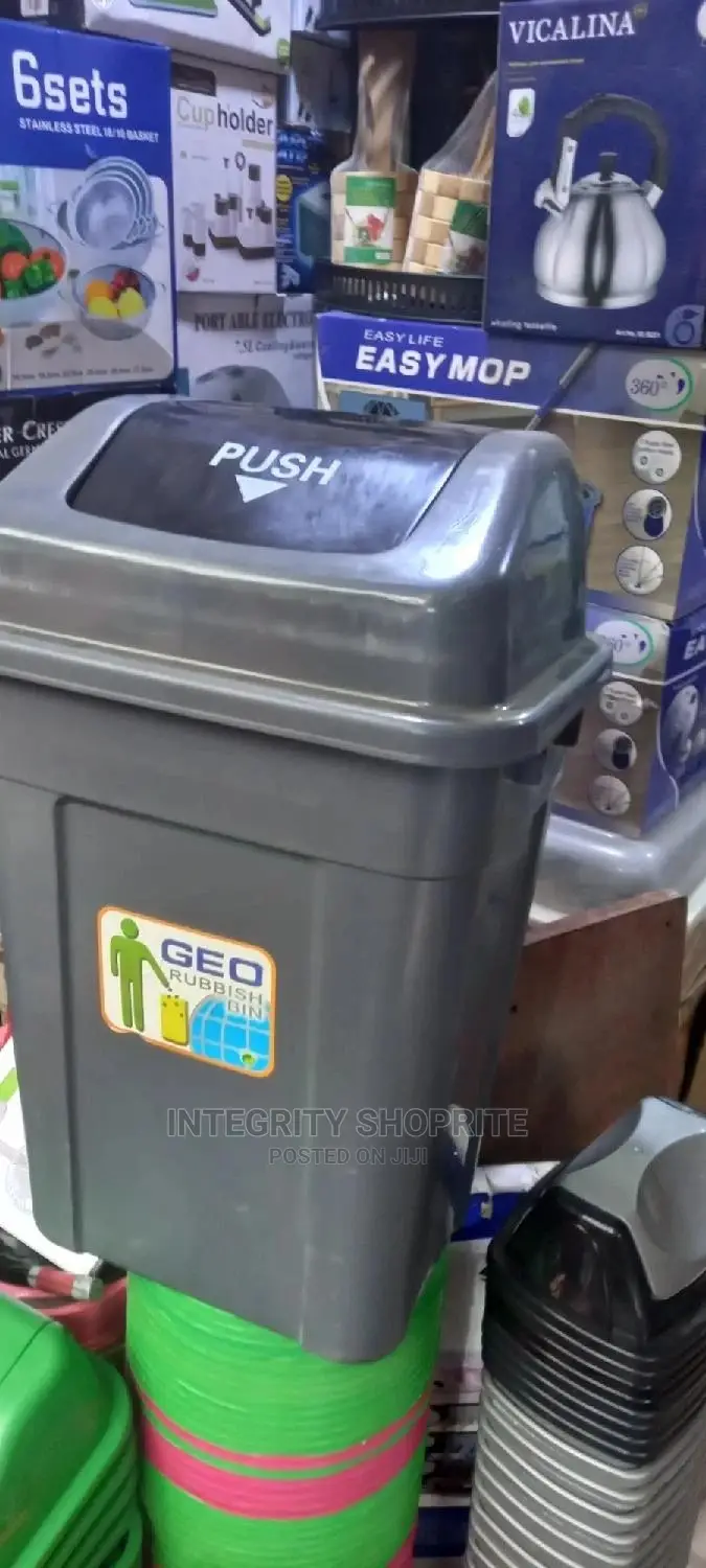 Plastic Waste Bin With Swing Cover- 60litres
