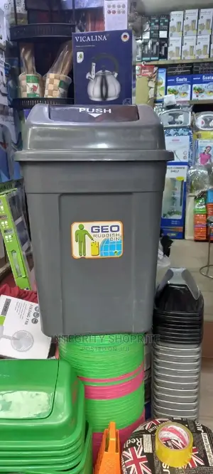 Plastic Waste Bin With Swing Cover- 60litres