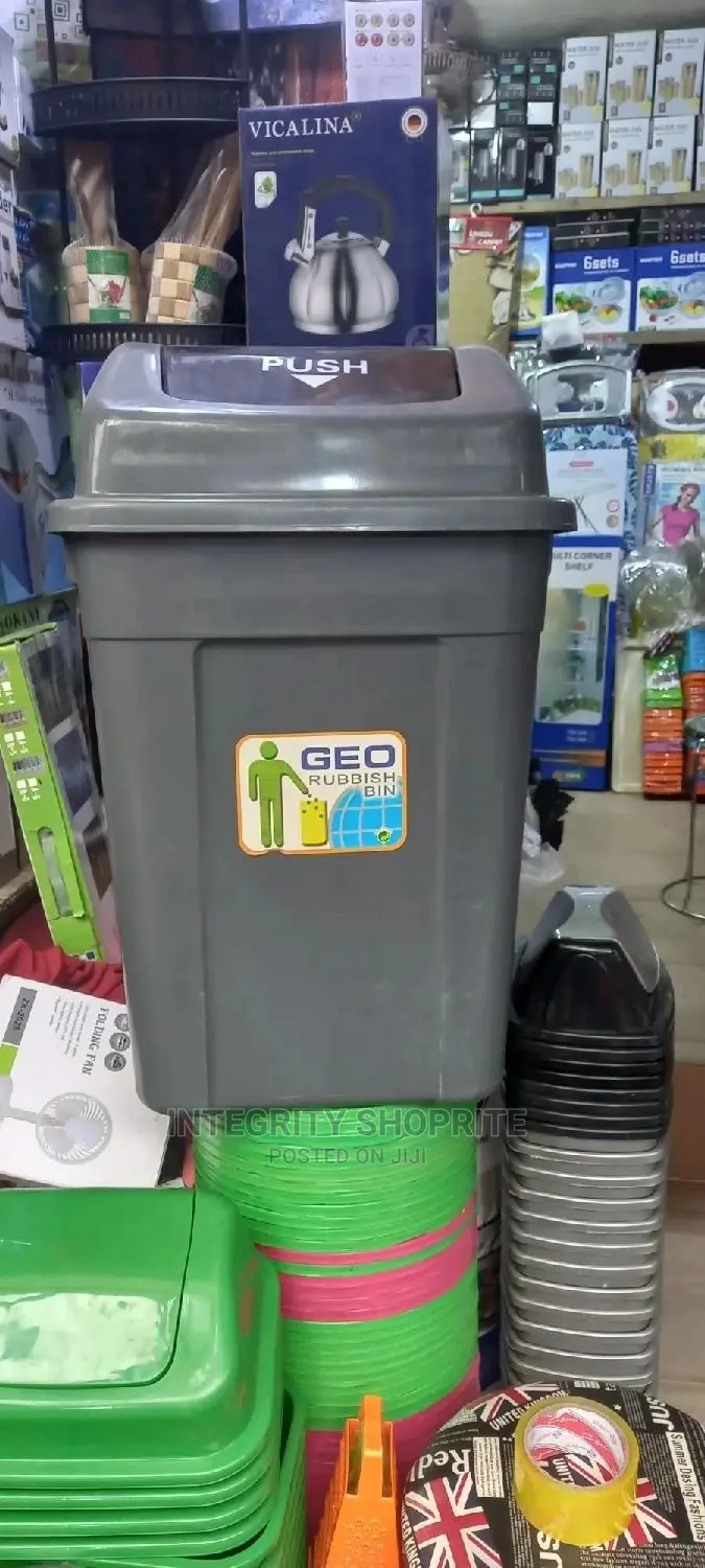 Plastic Waste Bin With Swing Cover- 60litres