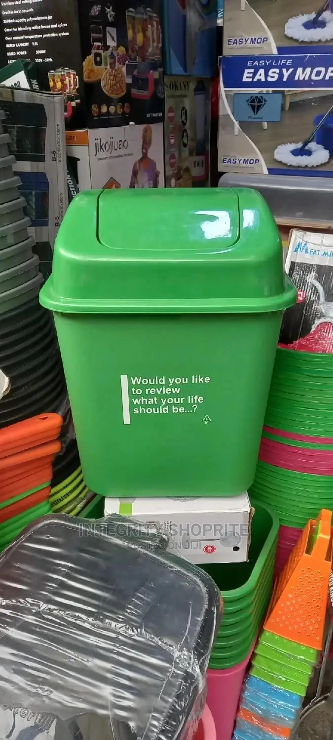 Plastic Waste Bin With Swing Cover- 15litres