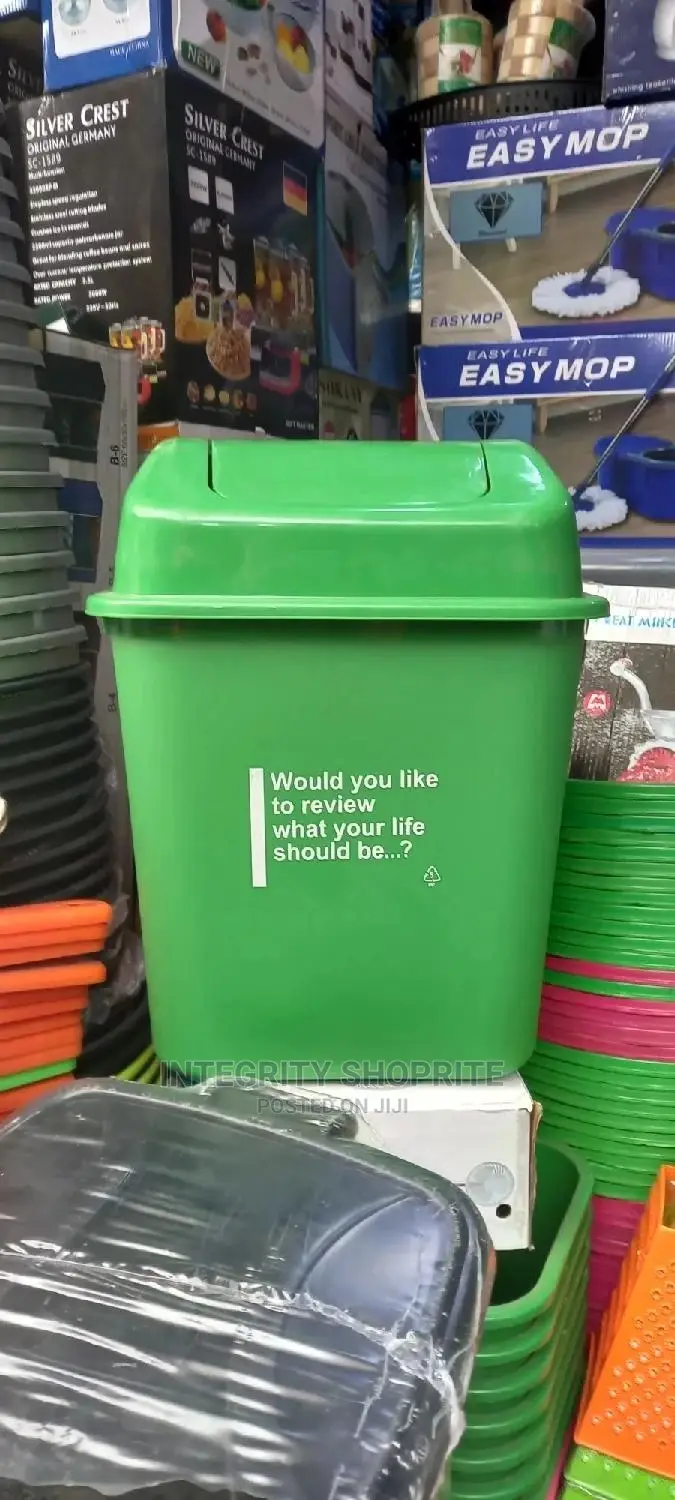 Plastic Waste Bin With Swing Cover- 15litres