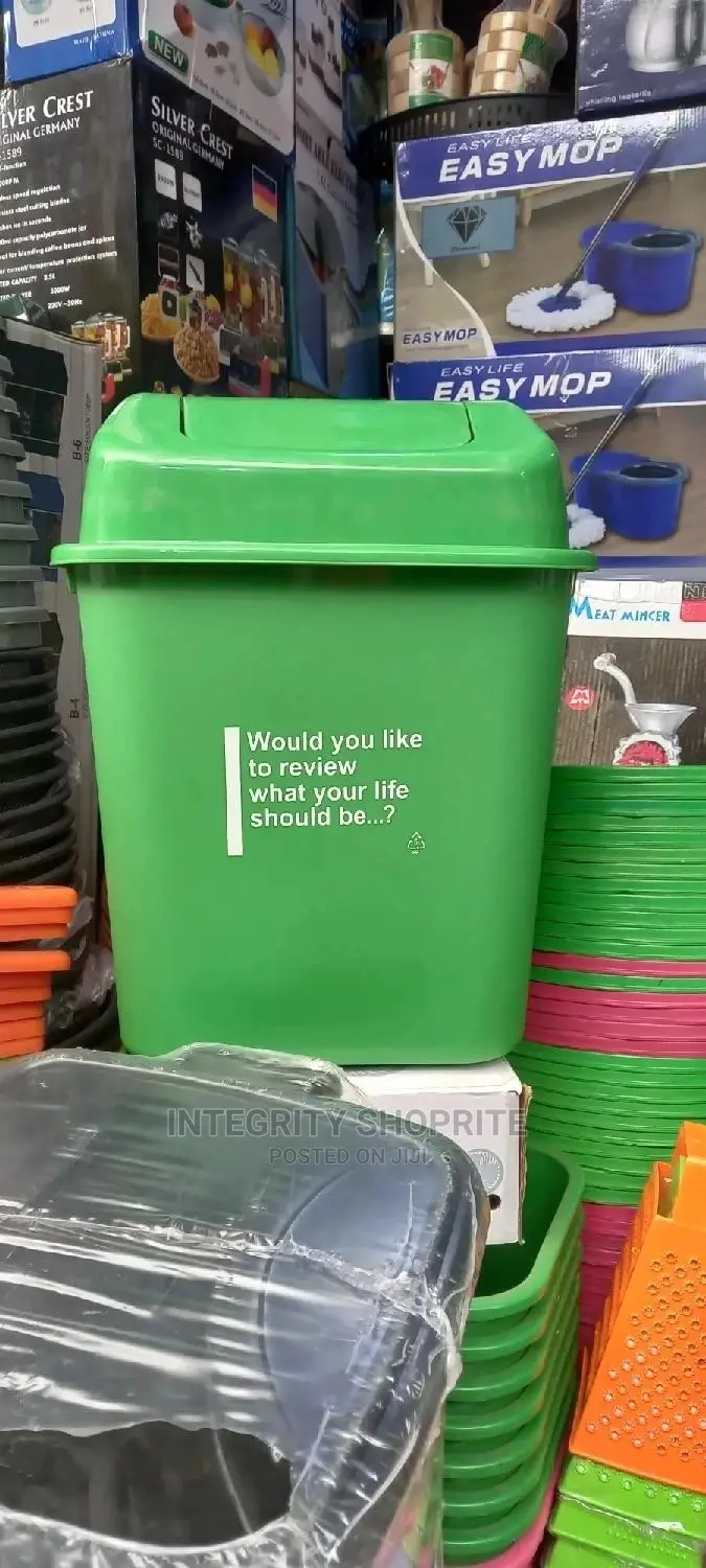 Plastic Waste Bin With Swing Cover- 15litres