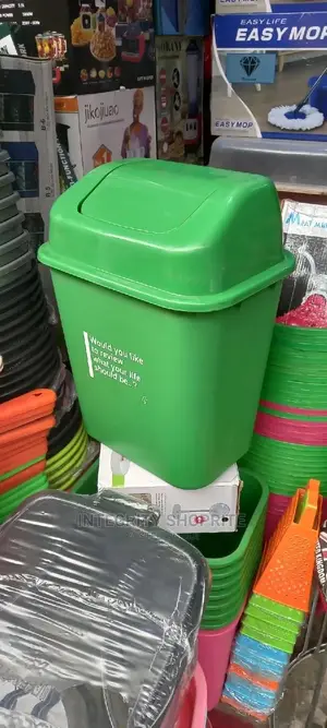 Plastic Waste Bin With Swing Cover- 15litres
