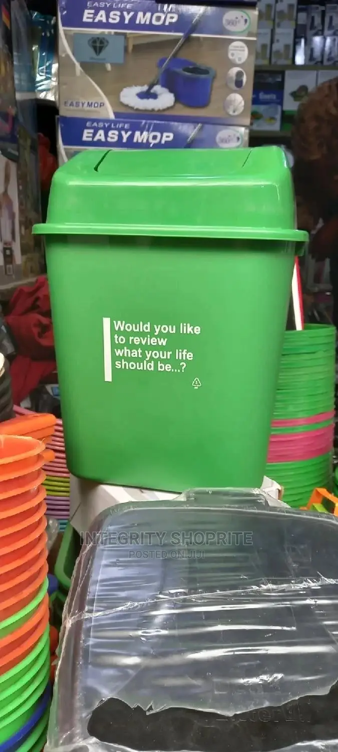 Plastic Waste Bin With Swing Cover- 15litres