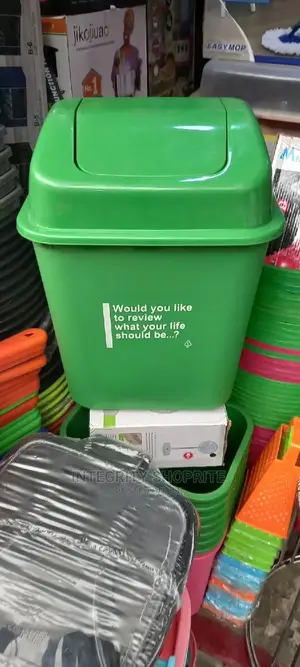 Plastic Waste Bin With Swing Cover- 15litres