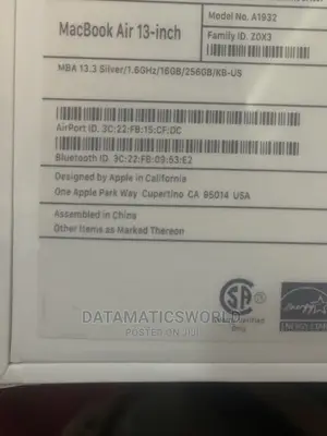 Laptop Apple MacBook Air 2018 16GB Intel Core I5 SSD 256GB