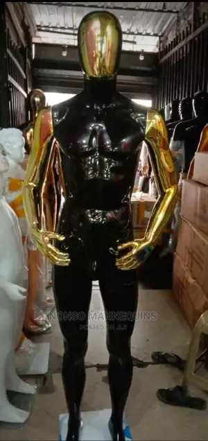 Black Glossy And Gold Male Mannequin Display