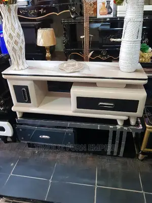 Adjustable Tv Stand With Storage Spaces-white Black.