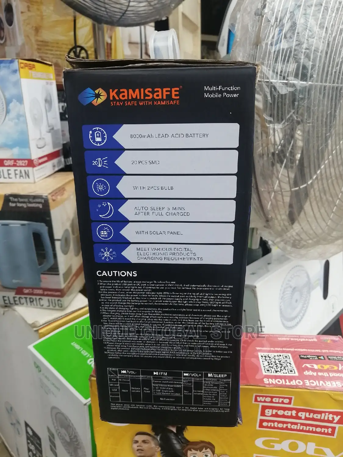 Kamisafe Power Mobile Solar, With Two Bulbs and Solar Panel