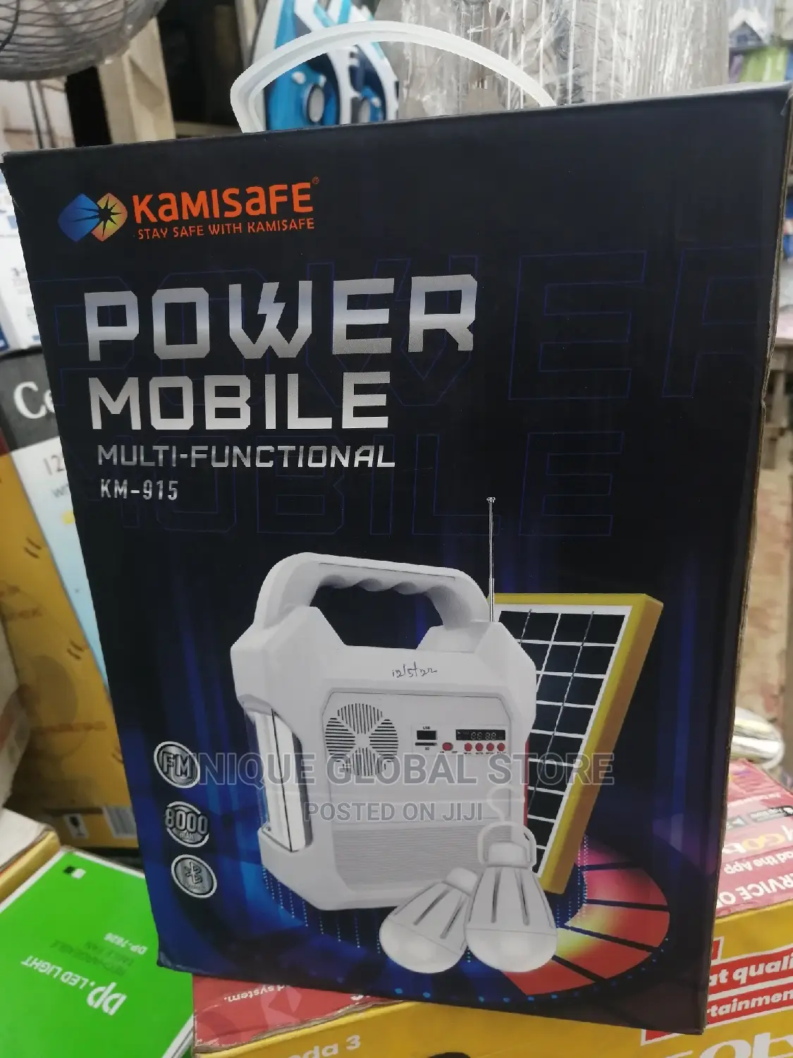 Kamisafe Power Mobile Solar, With Two Bulbs and Solar Panel