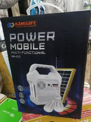 Kamisafe Power Mobile Solar, With Two Bulbs and Solar Panel