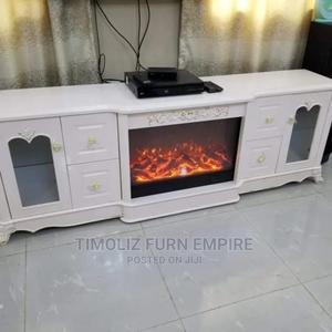 Longest Fireplace Tv Stand With Various Storage Spaces -white