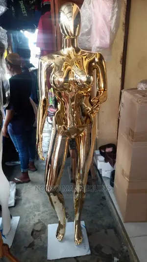 Busty Size 12 Female Faceless Godl Chrome Mannequin