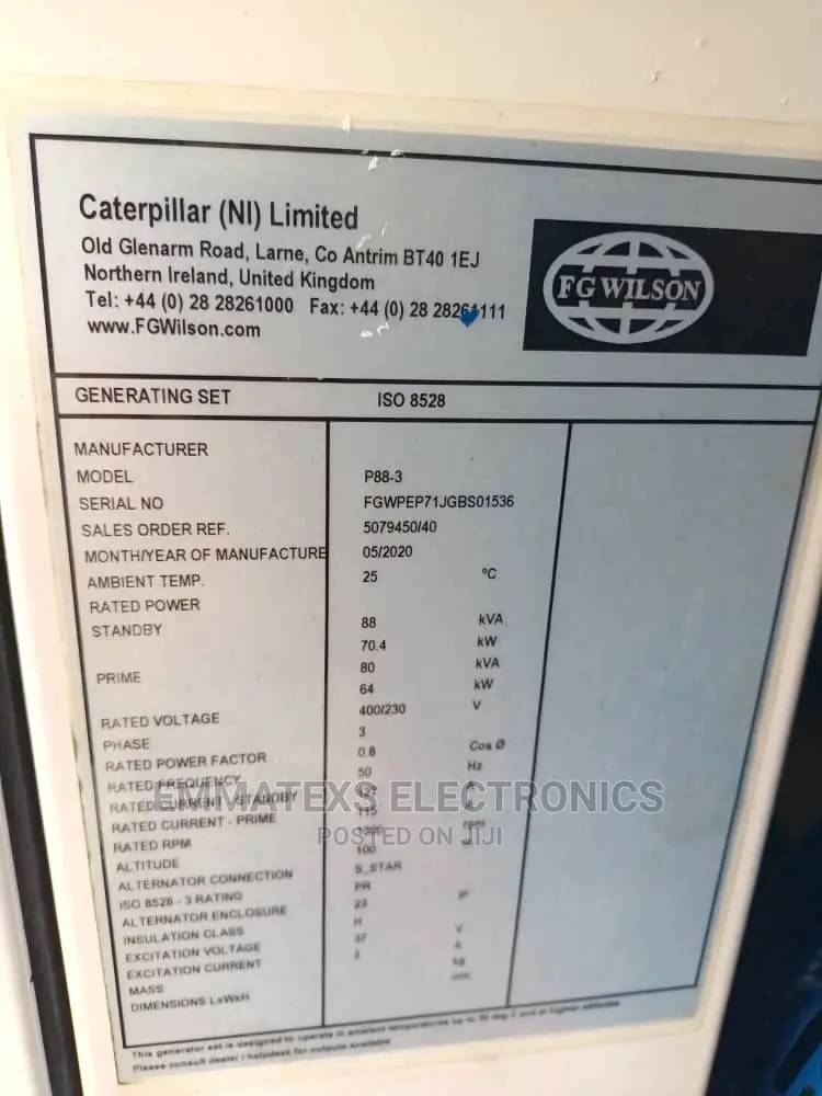 88kva Fg Wilson UK Perkins