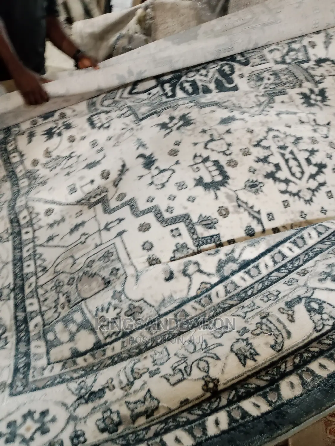 8*11fts Navy Blue and Cream Sky Rug Available