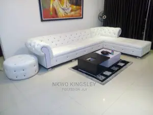 Quality L-Shaped Living Room Leather Sofa Chair.