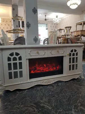 Fireplace Tv Stand With Various Storage Spaces