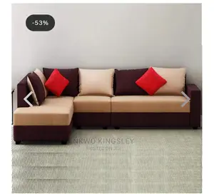 Luxury L-Shaped Living Room Fabric Made Sofa Chair.