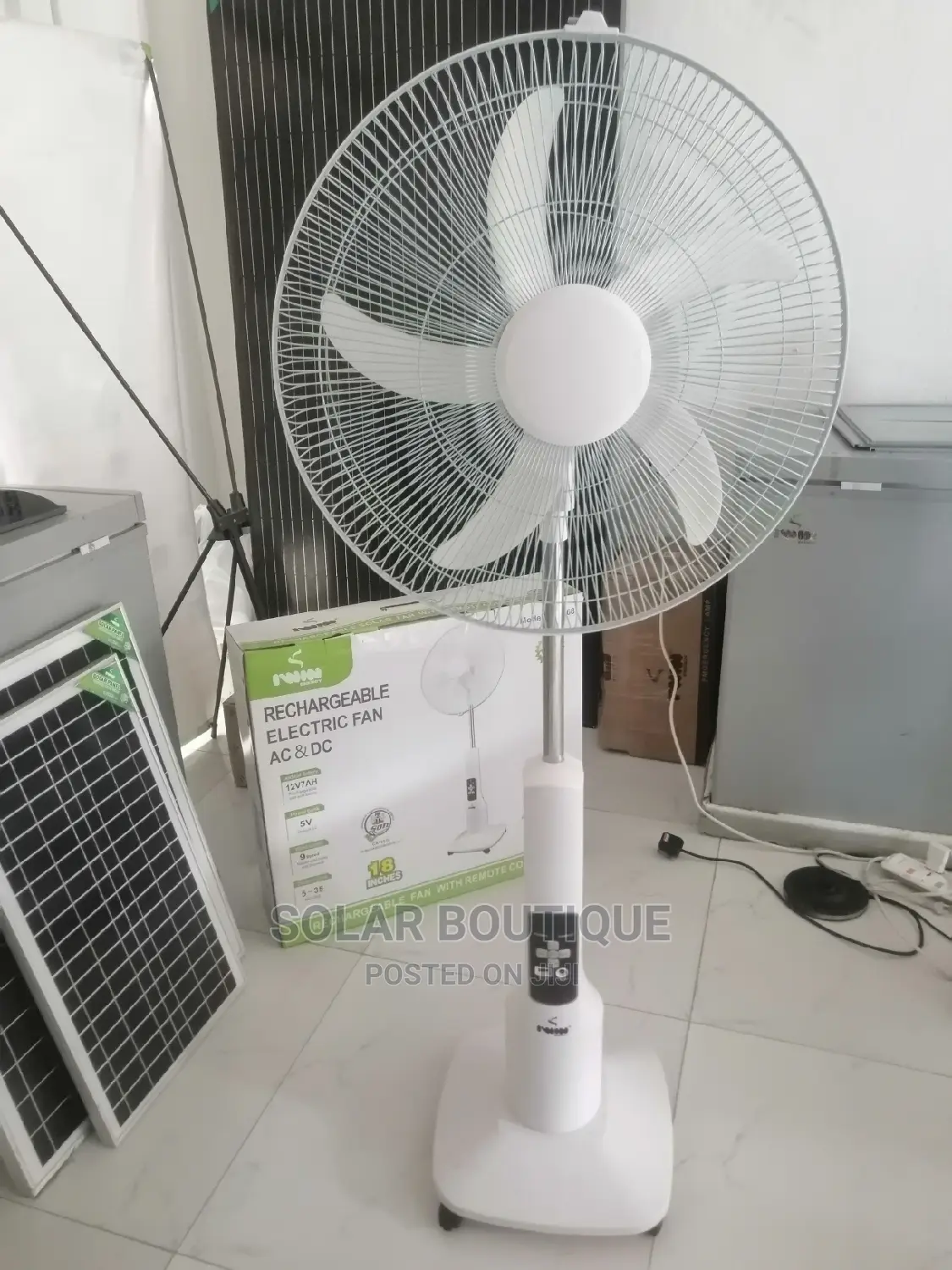Solar Rechargeable Standing Fan