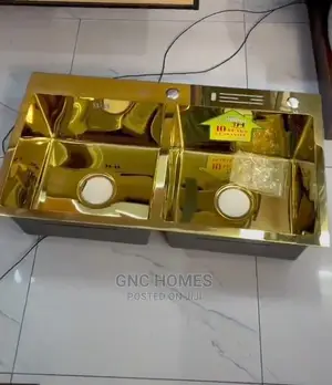 Gold (Mirror) Kitchen Sink Double Bowl