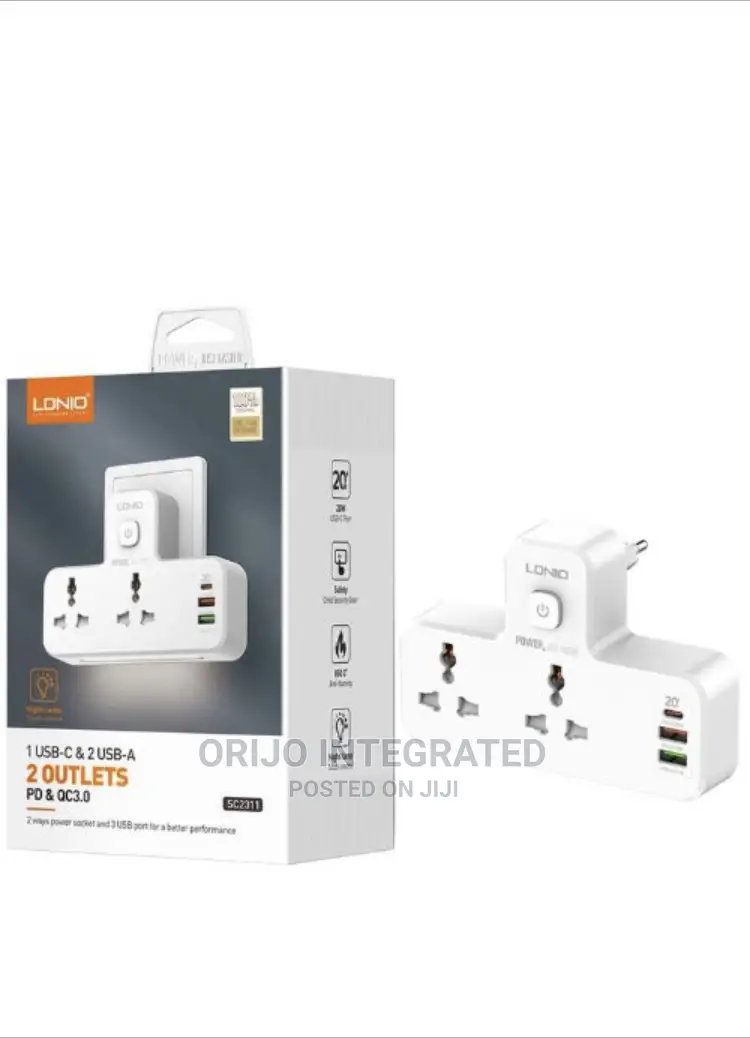 Ldnio 1 Usb-C 2usb-a 2 Outlets - Pd Qc3.0