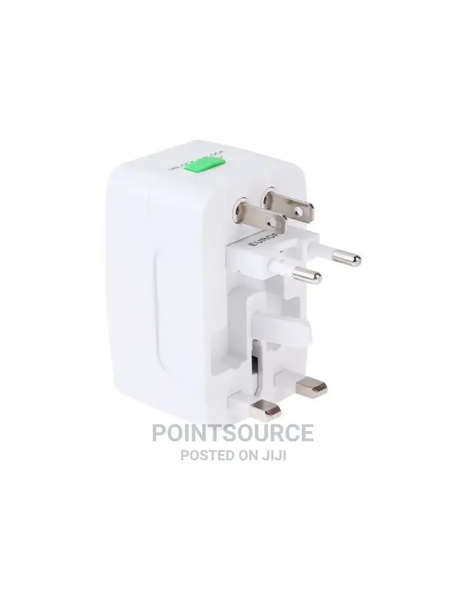 International Plug Adaptor, With Dual USB Ports