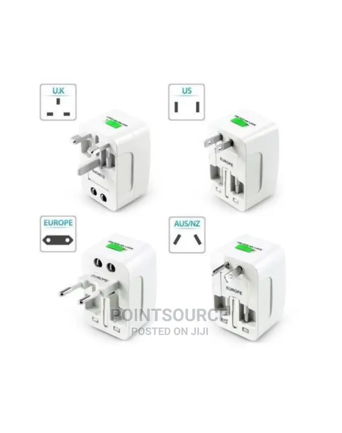 International Plug Adaptor, With Dual USB Ports